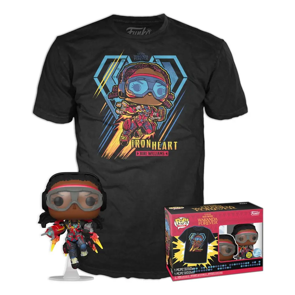 Funko POP Figur &amp; T-Shirt Set Black Panther Legacy Ironheart MK1 (GW) Produktfoto