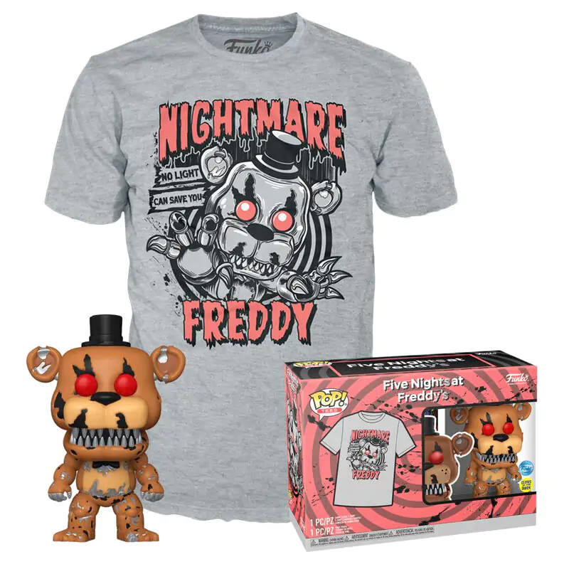 POP Figur & Tee Set Five Nights and Freddy Nightmare Freddy Exclusive termékfotó