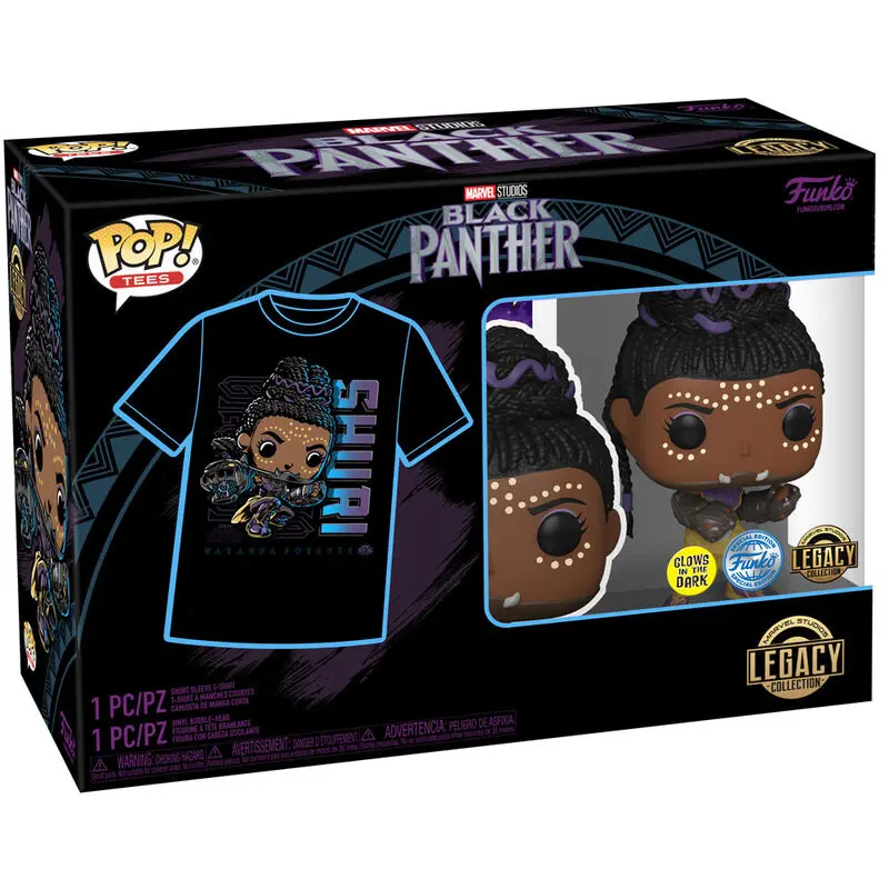 Funko POP! Figur & T-Shirt Set Marvel Black Panther Shury Exkluzív termékfotó