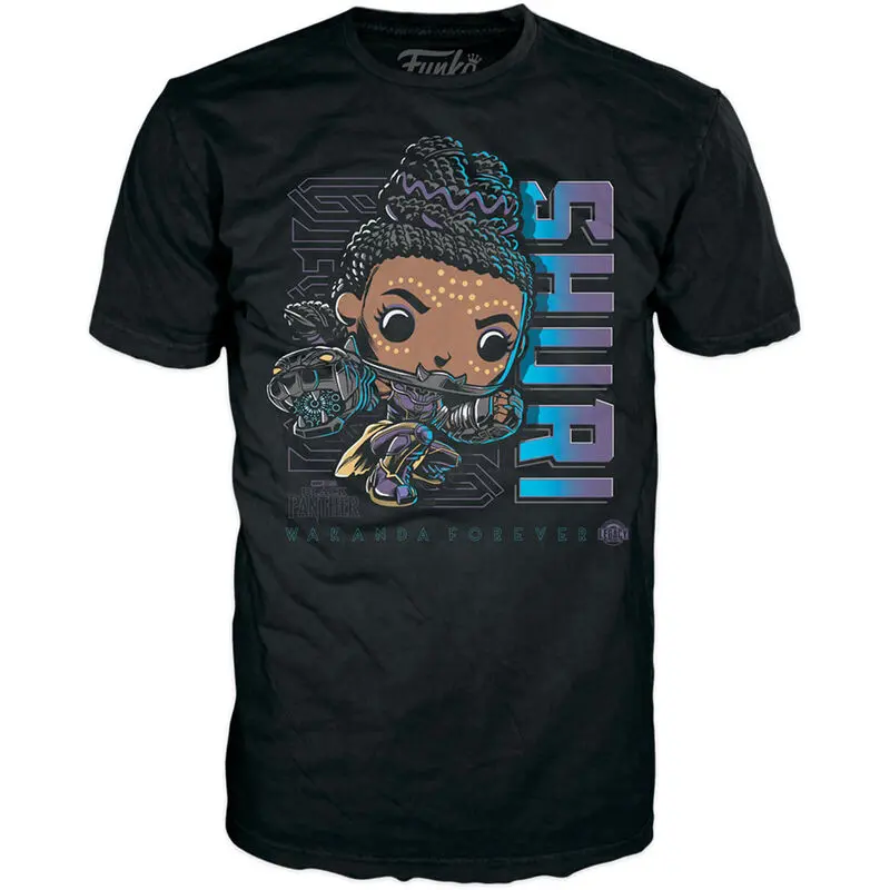 Funko POP! Figur & T-Shirt Set Marvel Black Panther Shury Exkluzív termékfotó