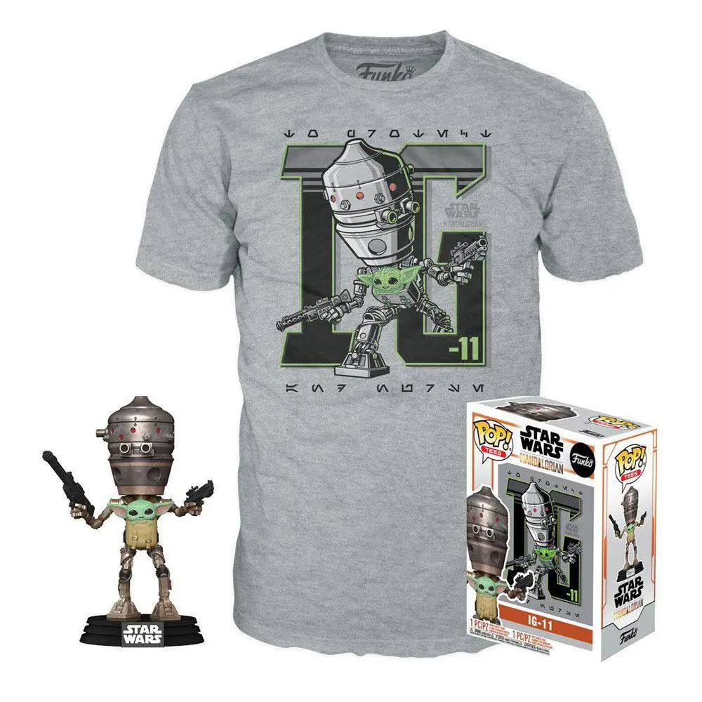 Funko POP! Figur & T-Shirt Set Star Wars The Mandalorian IG-11 with the Child termékfotó