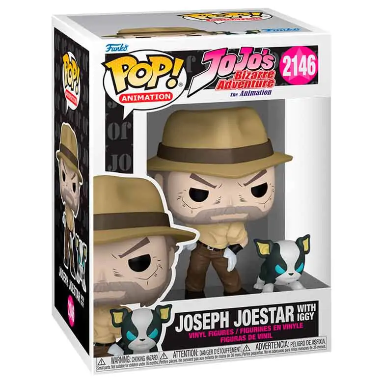 Funko POP Figur Jojo's Bizarre Adventure Joseph Joestar mit Iggy Produktfoto