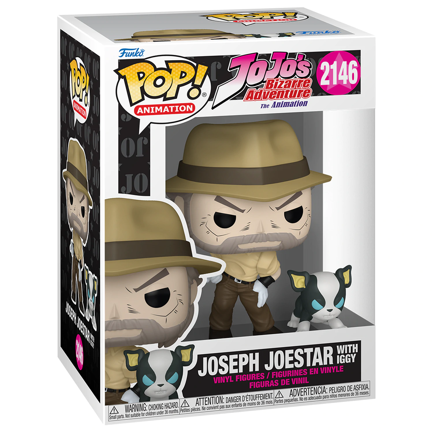 Funko POP Figur Jojo's Bizarre Adventure Joseph Joestar mit Iggy Produktfoto