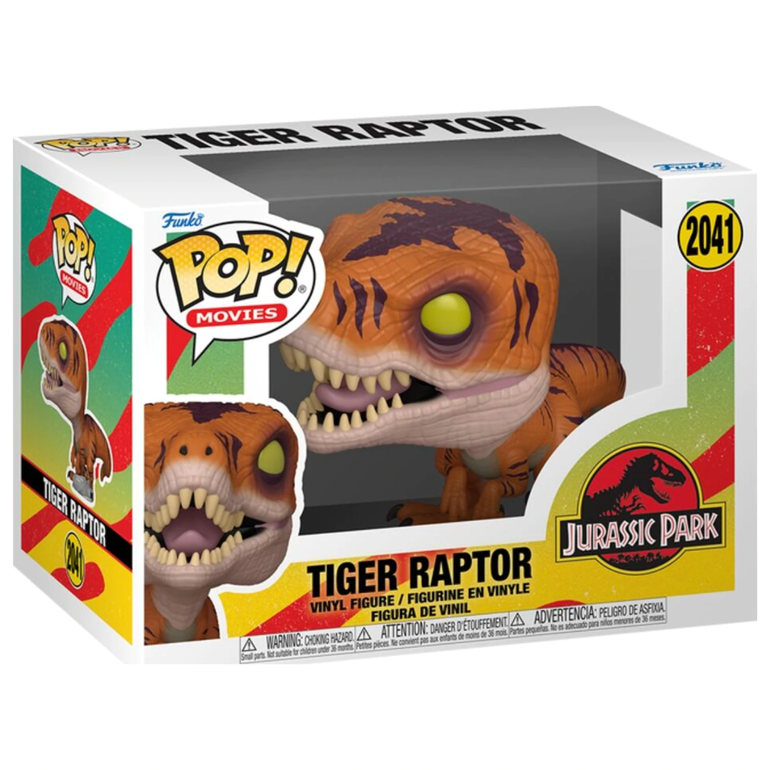 Funko POP Figur Jurassic Park Tiger Raptor Produktfoto