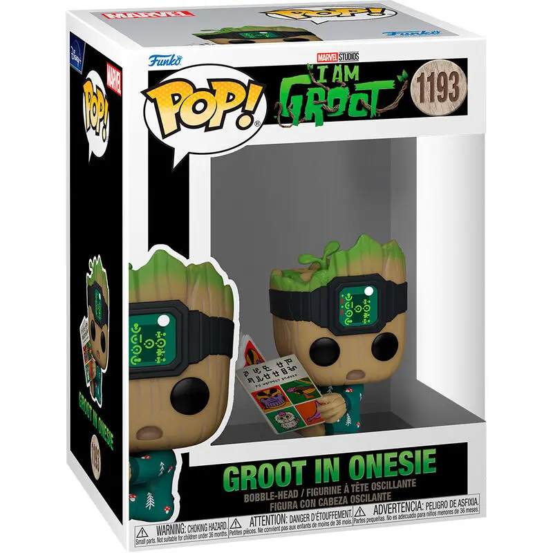 Ich bin Groot POP! Vinyl Figur Groot PJs w/book 9 cm Produktfoto