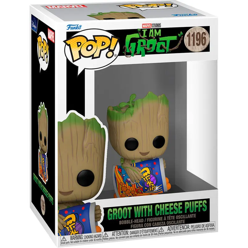 Ich bin Groot POP! Vinyl Figur Groot w/Cheese Puffs 9 cm termékfotó