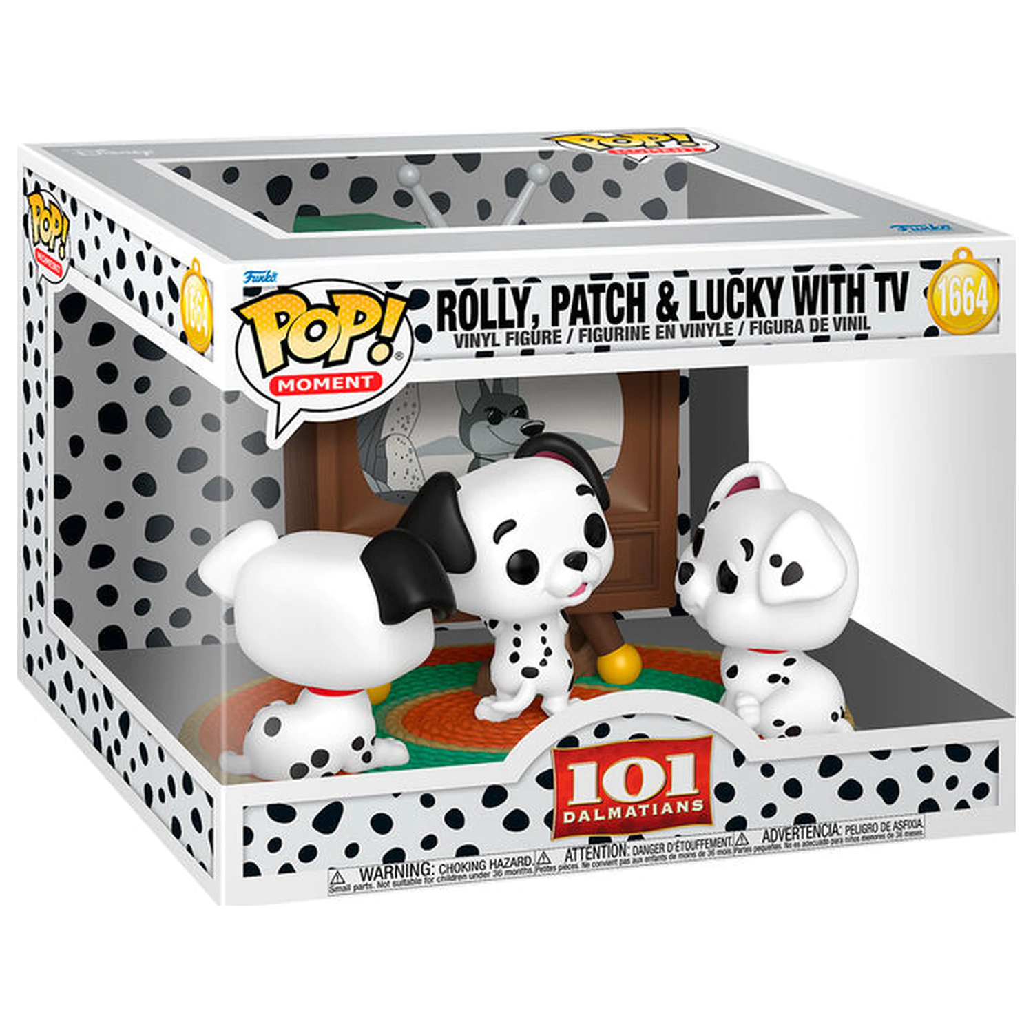 Funko POP Figur Moment Disney 101 Dalmatas Rolly Patch & Lucky with TV Produktfoto