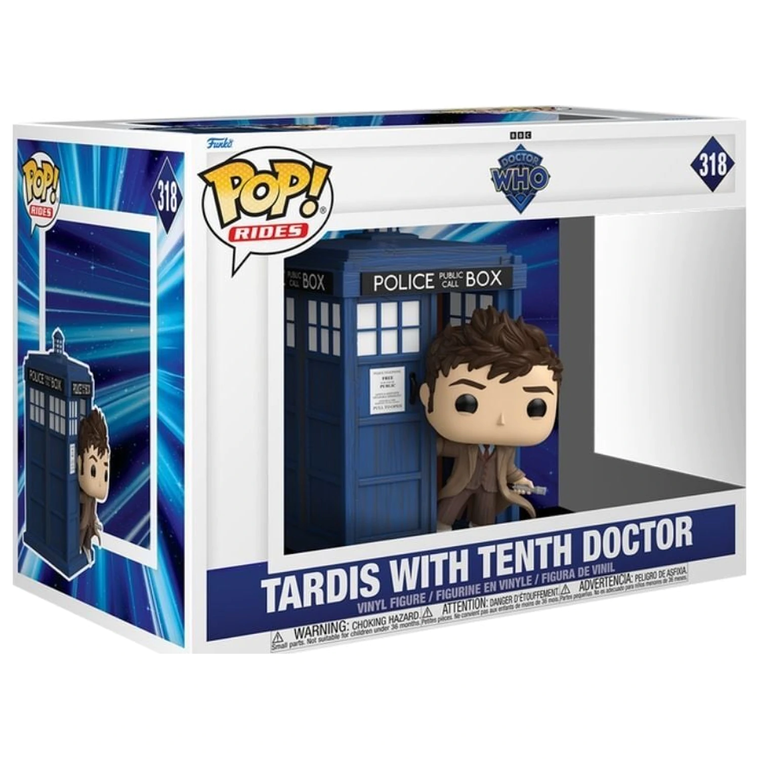 Funko POP Figur Rides Deluxe Doctor Who Tardis mit Tenth Doctor Produktfoto