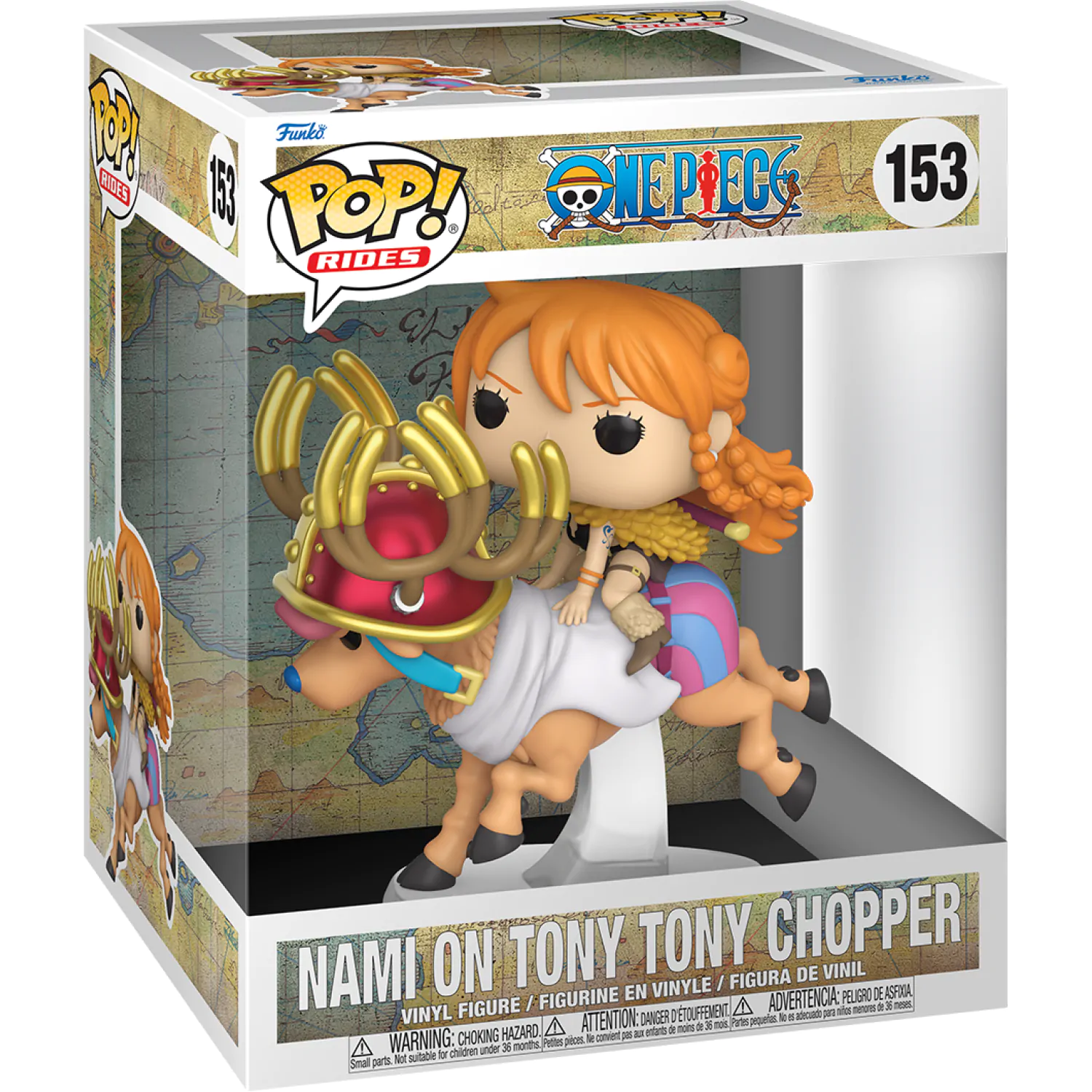 Funko POP Figur Rides Deluxe One Piece Nami auf Tony Tony Chopper Produktfoto