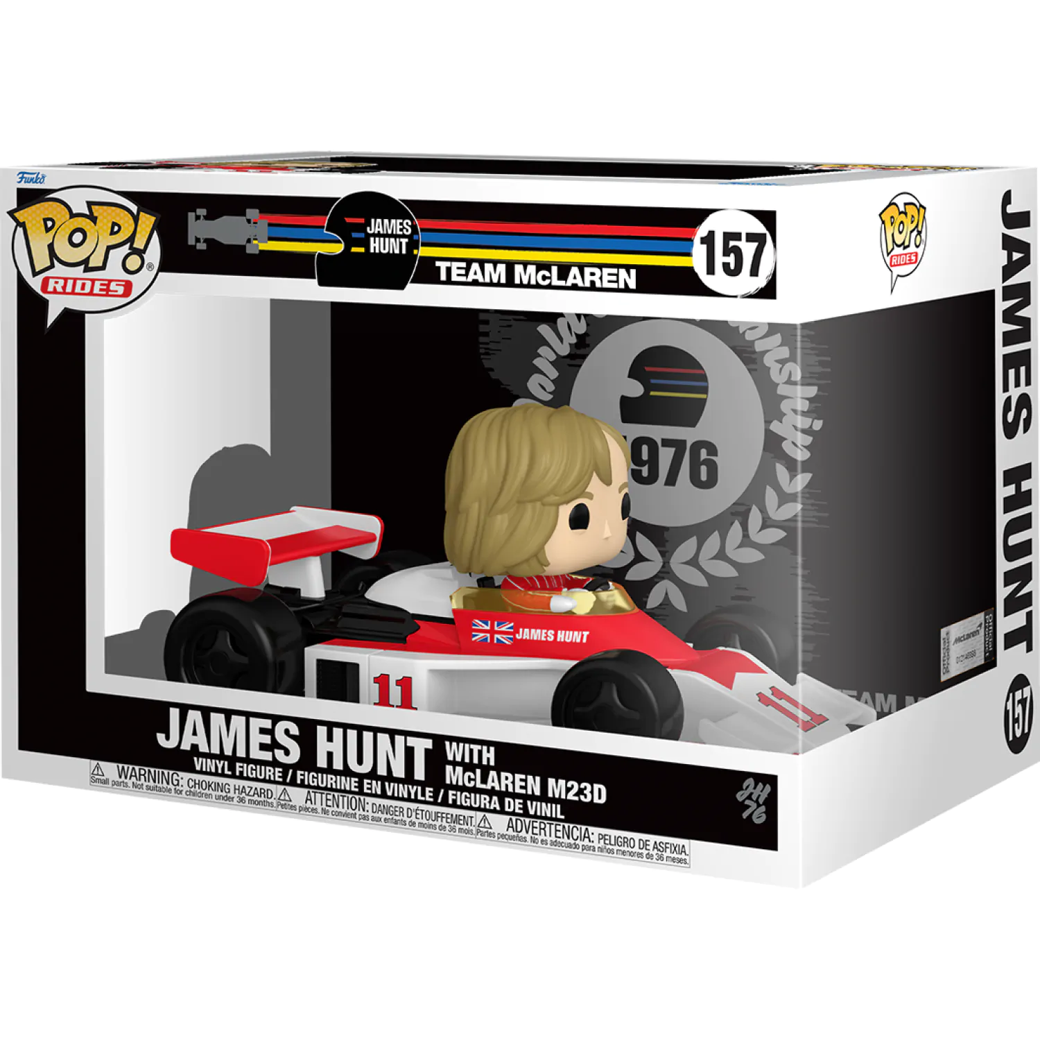 Funko POP Figur Rides Super Deluxe Racing James Hunt mit McLaren M23D Produktfoto