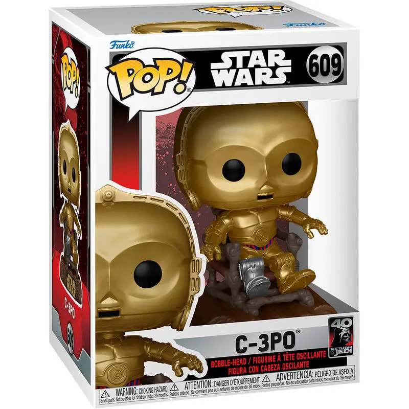 Star Wars Return of the Jedi 40th Anniversary POP! Vinyl Figur C3P0 in chair 9 cm Produktfoto