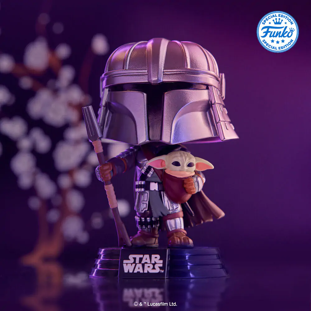 Funko POP! Figur Star Wars Impressions Mandalorian with Grogu Exclusive Produktfoto