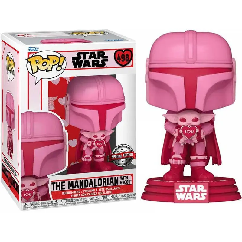 POP Figur Star Wars Valentines Mandalorian With Grogu Exclusive Produktfoto