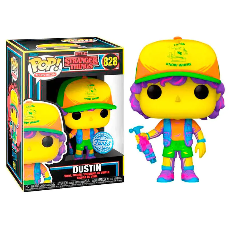 POP Figur Stranger Things Dustin in Beef Black Light Exclusive Produktfoto