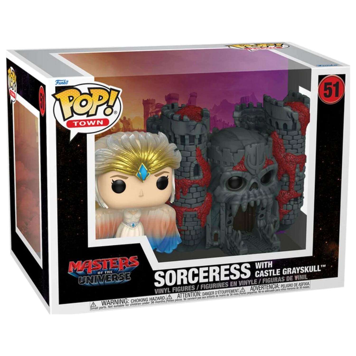 Funko POP Figur Town Masters of the Universe Sorceress mit Castle Grayskull Live Action Produktfoto