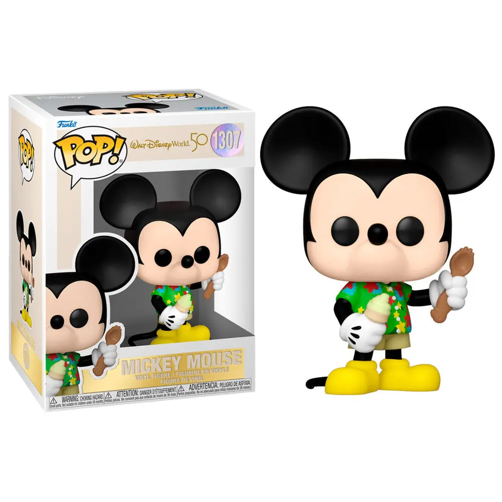 Walt Disney Word 50th Anniversary POP! Disney Vinyl Figur Aloha Mickey Mouse 9 cm termékfotó
