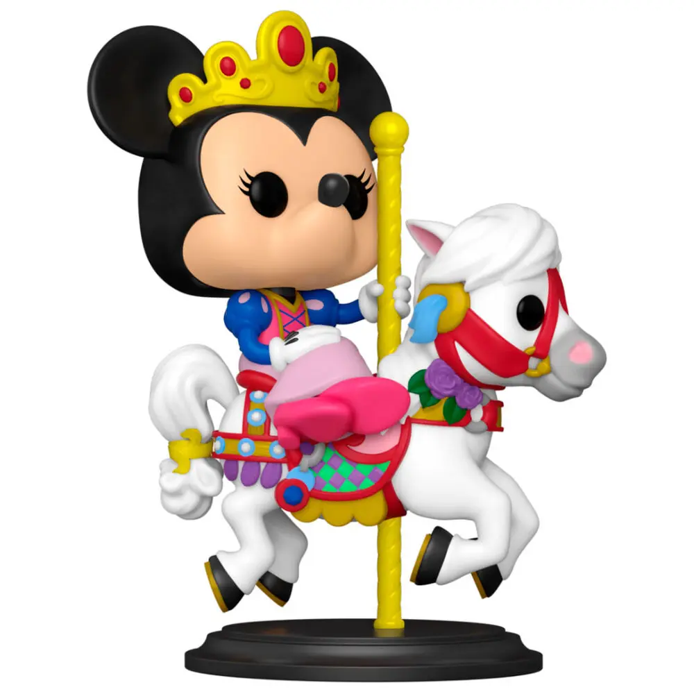 Walt Disney Word 50th Anniversary POP! Disney Vinyl Figur Minnie Mouse on Prince Charming Regal Carrousel 9 cm Produktfoto