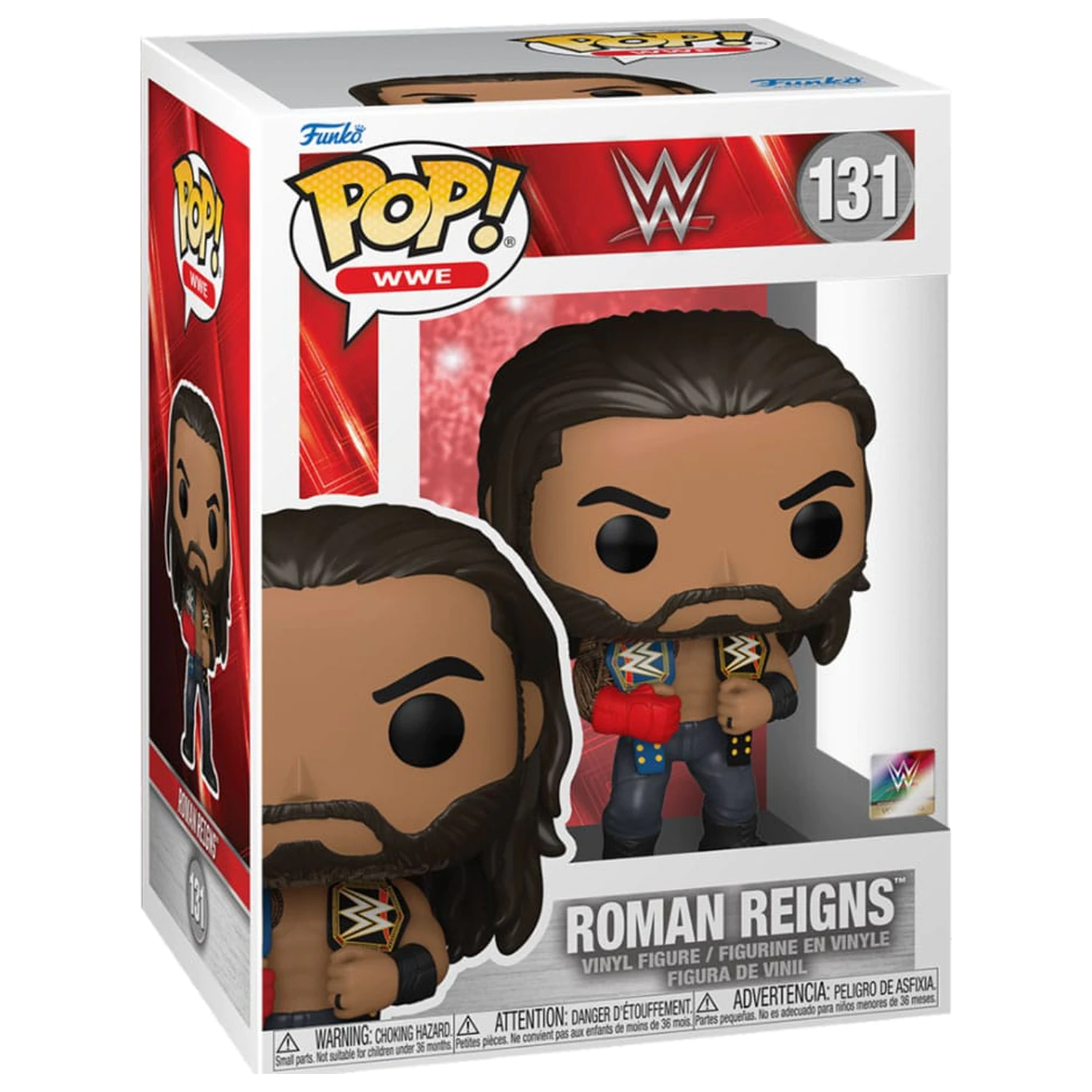 WWE POP! Vinyl Figur Roman Reigns w/Belts 9 cm Produktfoto