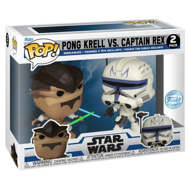 POP 2er-Pack Star Wars The Clone Wars Duels Pong Krell &amp; Captain Rex Exclusive Produktfoto