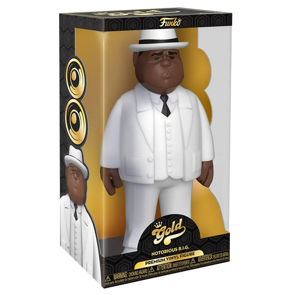 Notorious B.I.G. Vinyl Gold Figur Biggie Smalls White Suit 30 cm Produktfoto