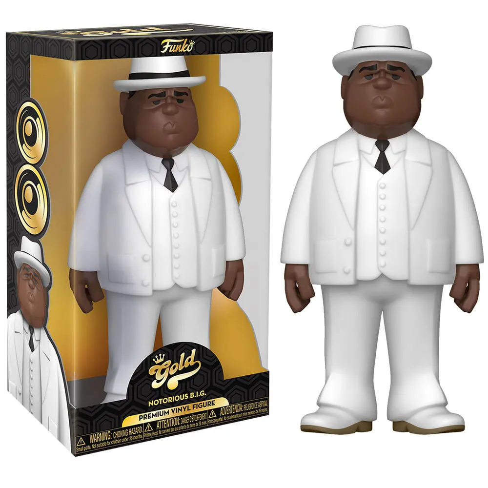 Notorious B.I.G. Vinyl Gold Figur Biggie Smalls White Suit 30 cm Produktfoto
