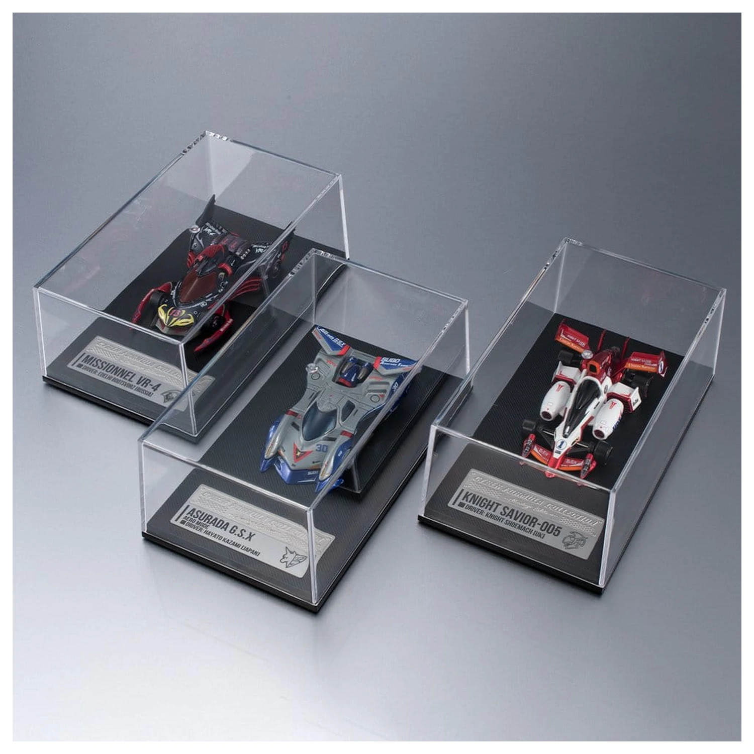 Future GPX Cyber Formula Cyber Formula Collection -Heritage Edition- Fahrzeug Set 3er-Pack Asurada G.S.X Aero Mode & Knight Savior 005 & Missionel VR-4 Produktfoto