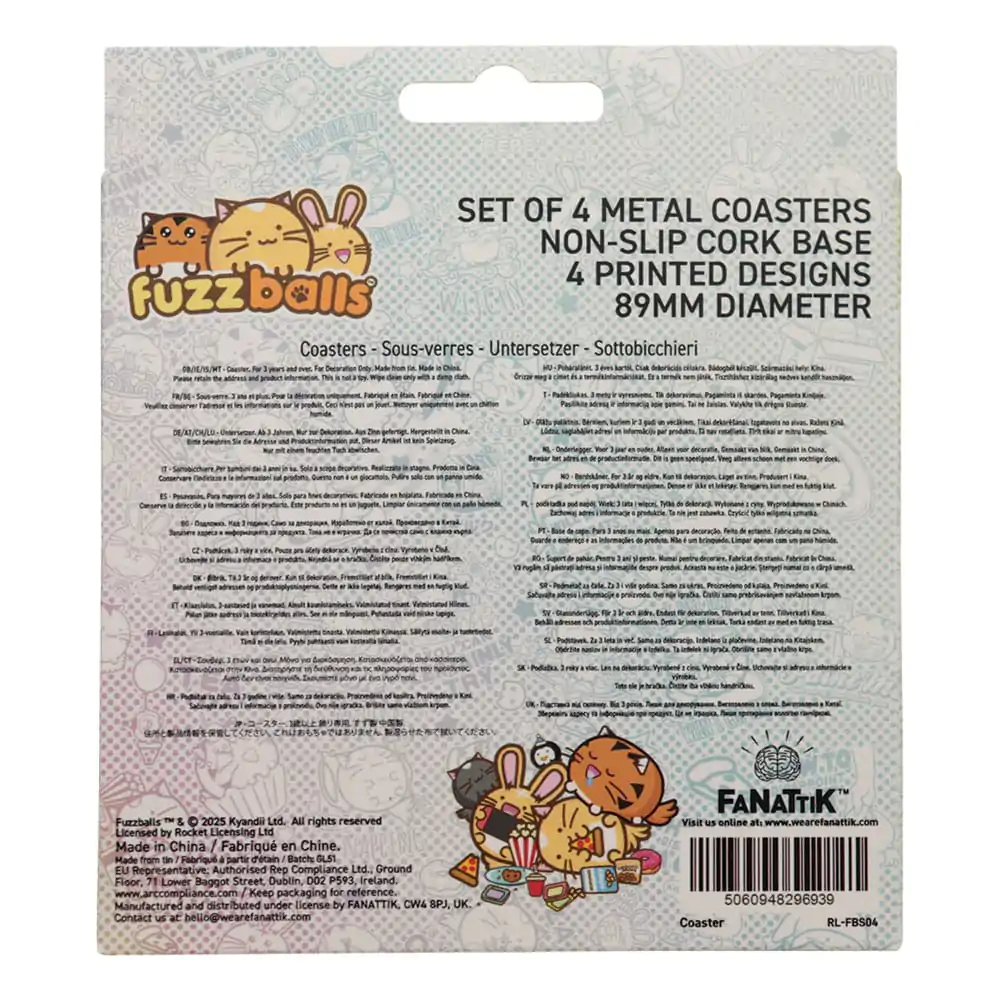 Fuzzballs Untersetzer 4er-Pack Produktfoto