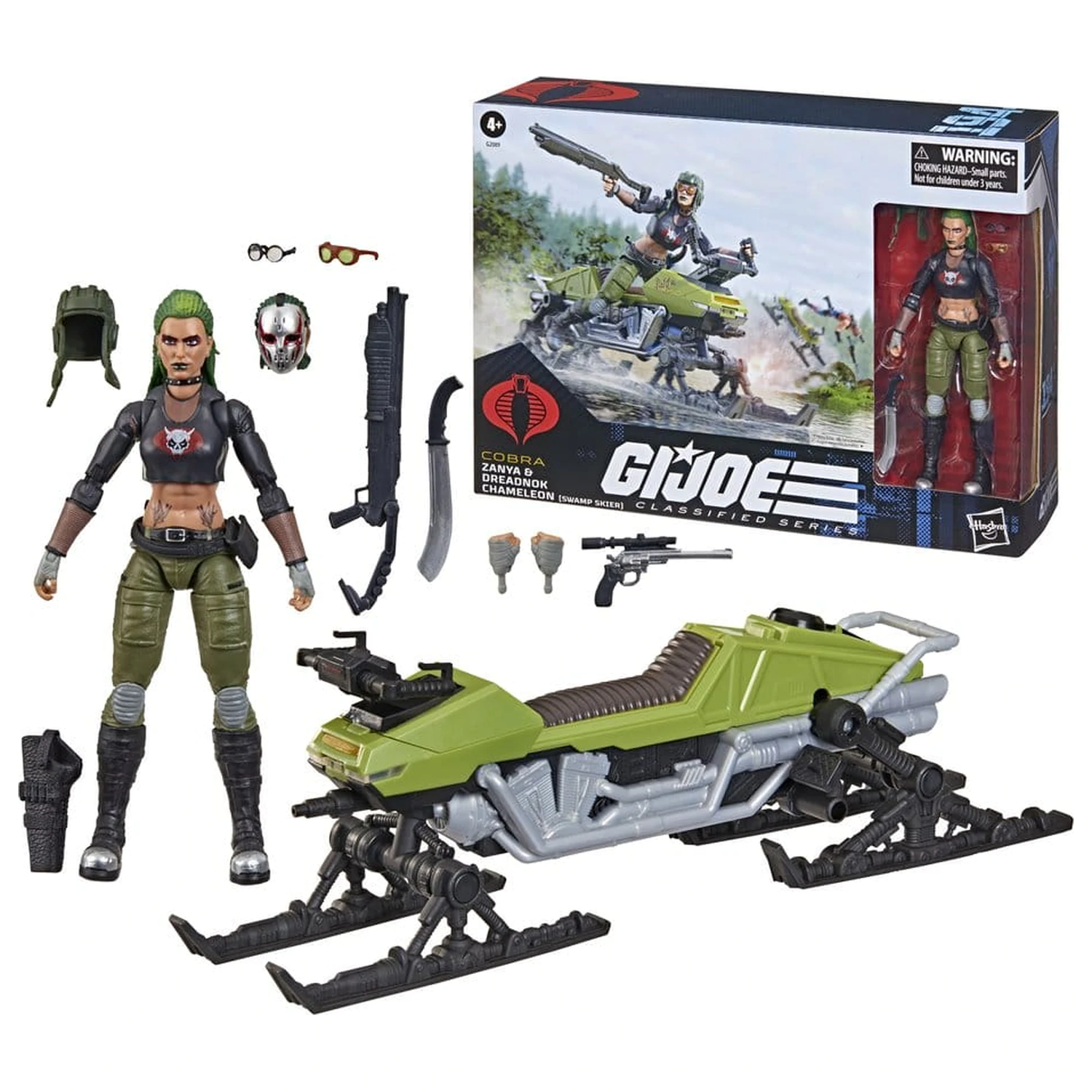 G.I. Joe Classified Series Actionfigur und Fahrzeug Set #194 Zanya and Dreadnok Chameleon (Swamp Skier) 15 cm Produktfoto