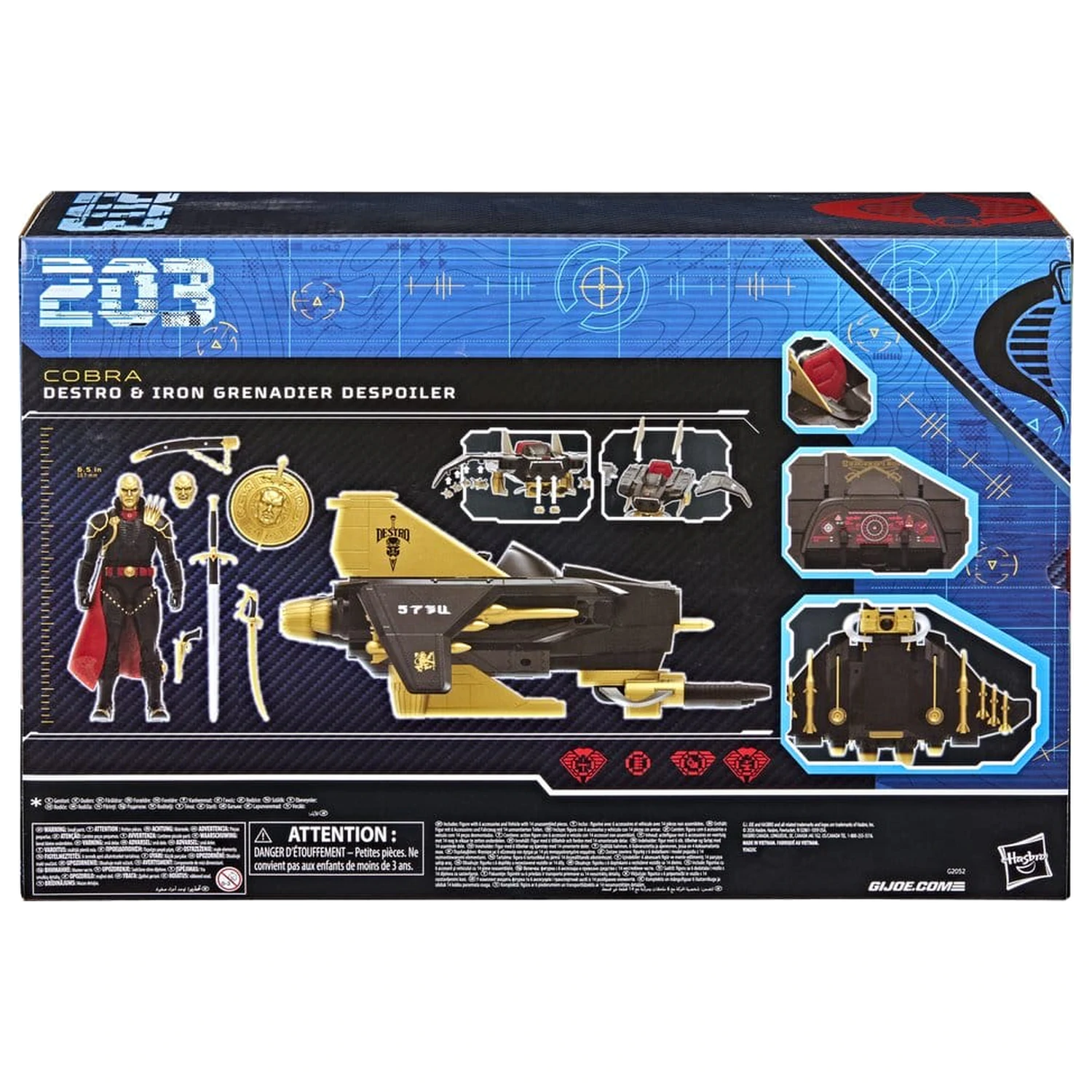 G.I. Joe Classified Series Action-Figur und Fahrzeug-Set #203 Destro & Iron Grenadier Despoiler 15 cm Produktfoto
