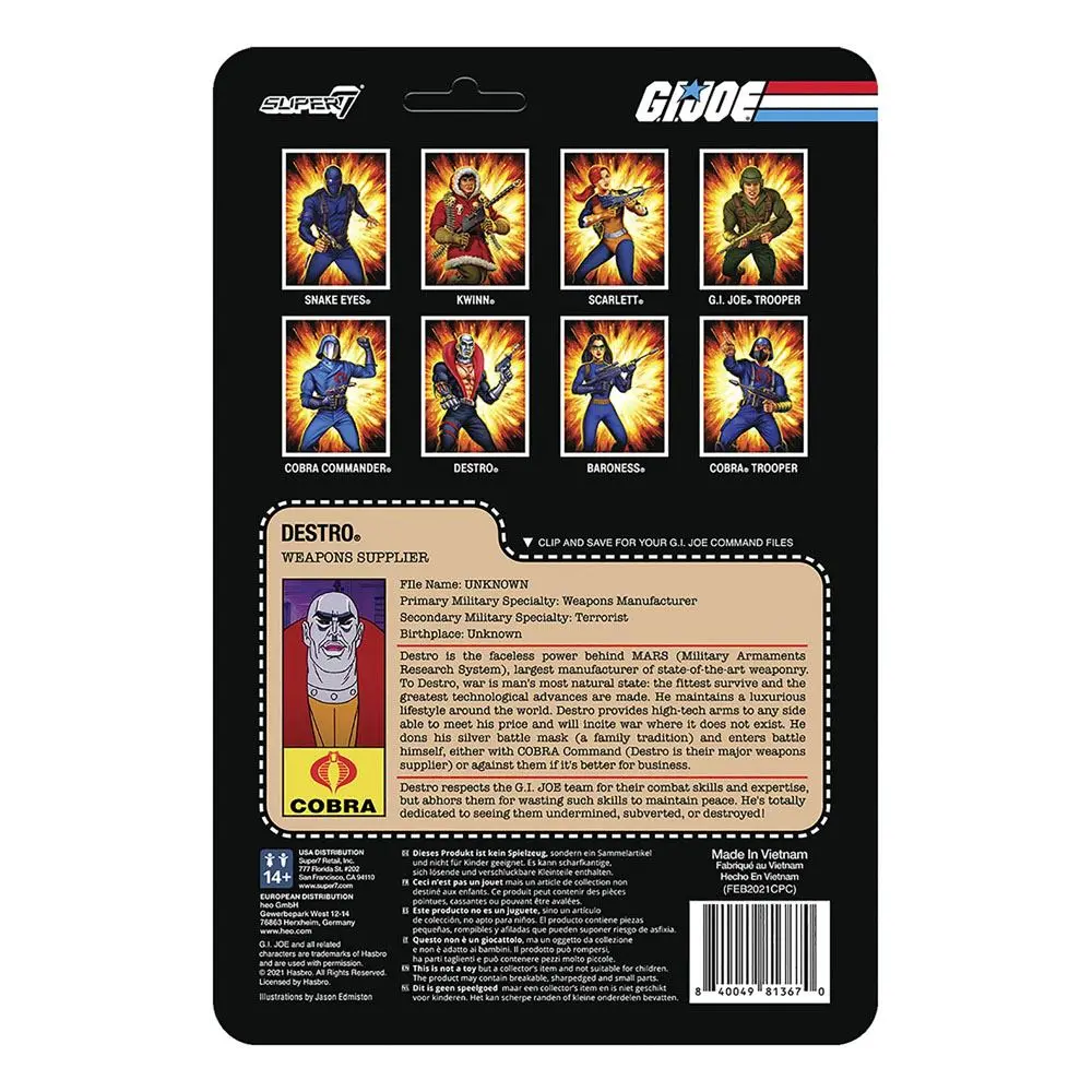 G.I. Joe ReAction Actionfigur Destro 10 cm Produktfoto