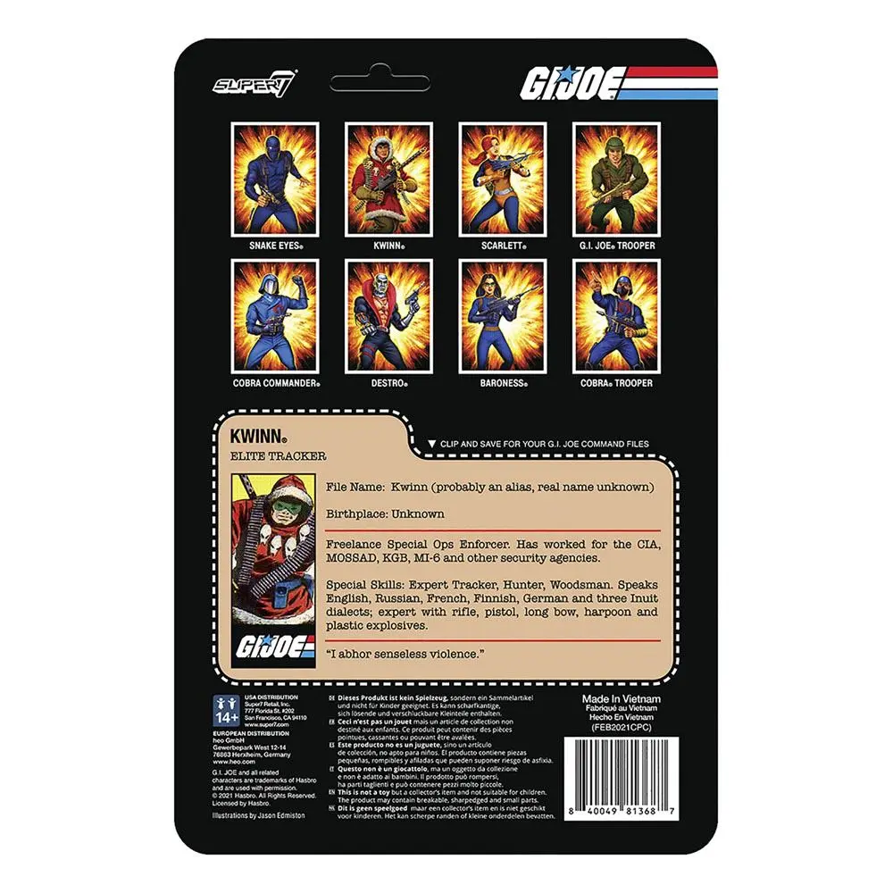 G.I. Joe ReAction Actionfigur Kwinn 10 cm Produktfoto
