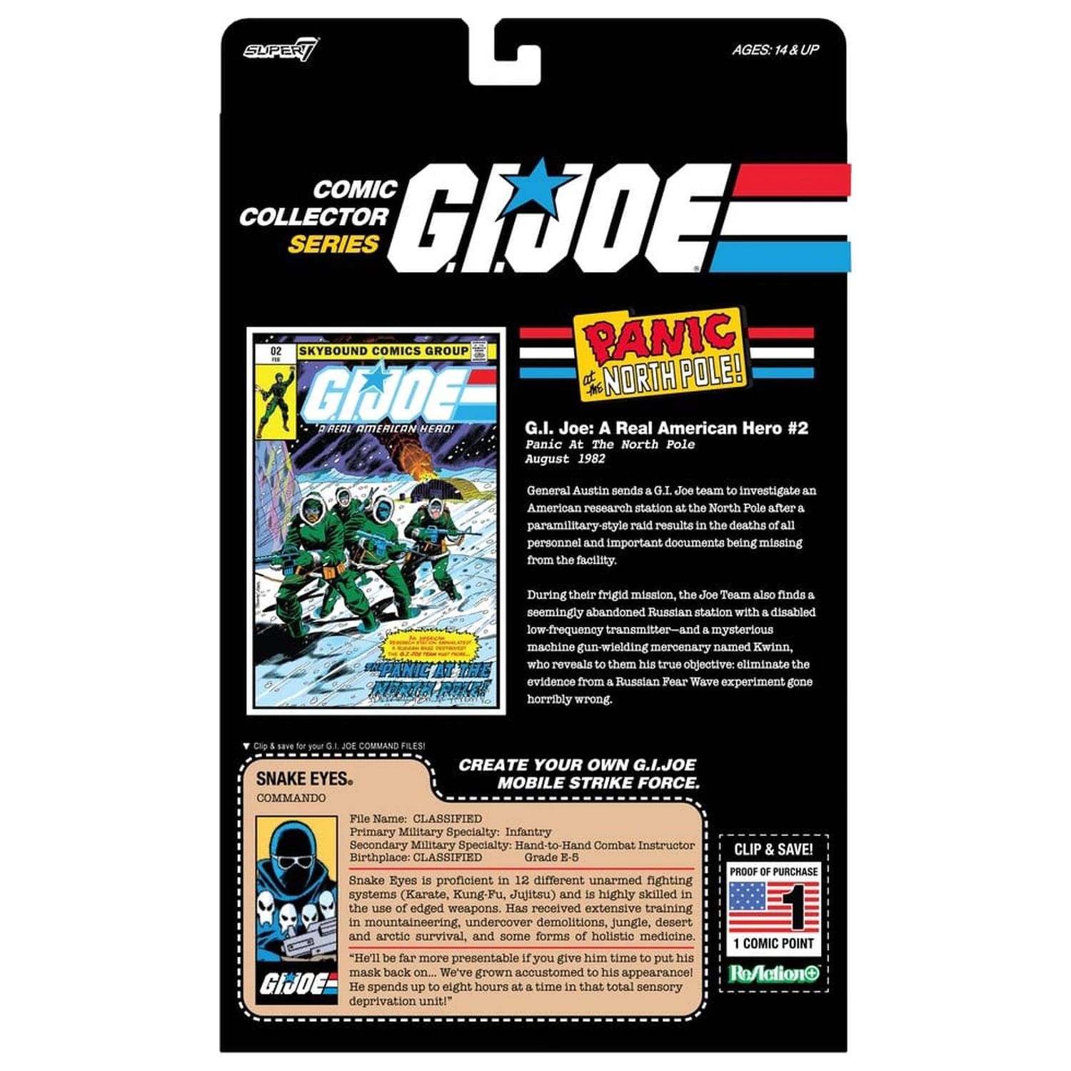 G.I. Joe ReAction+ Action Figur Snake Eyes (Skybound Comic Box Series, Ausgabe #2) Produktfoto
