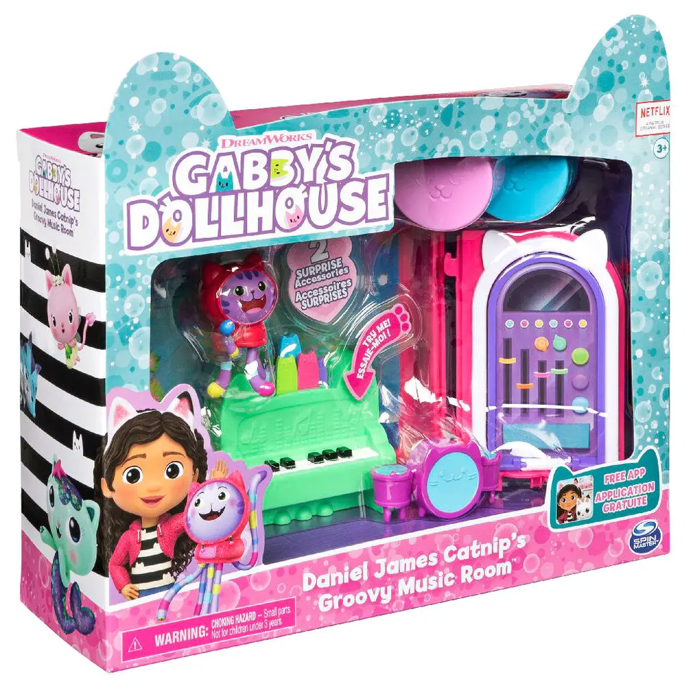 Gabbys Dollhouse Daniel James Catnips Groovy Music Room Speilset termékfotó