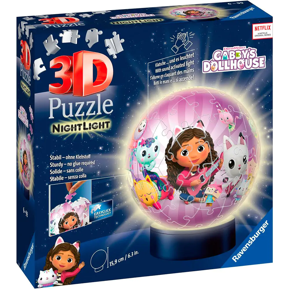 Gabbys Dollhouse 3D Lampe Nachtlicht-Puzzle 74St Produktfoto