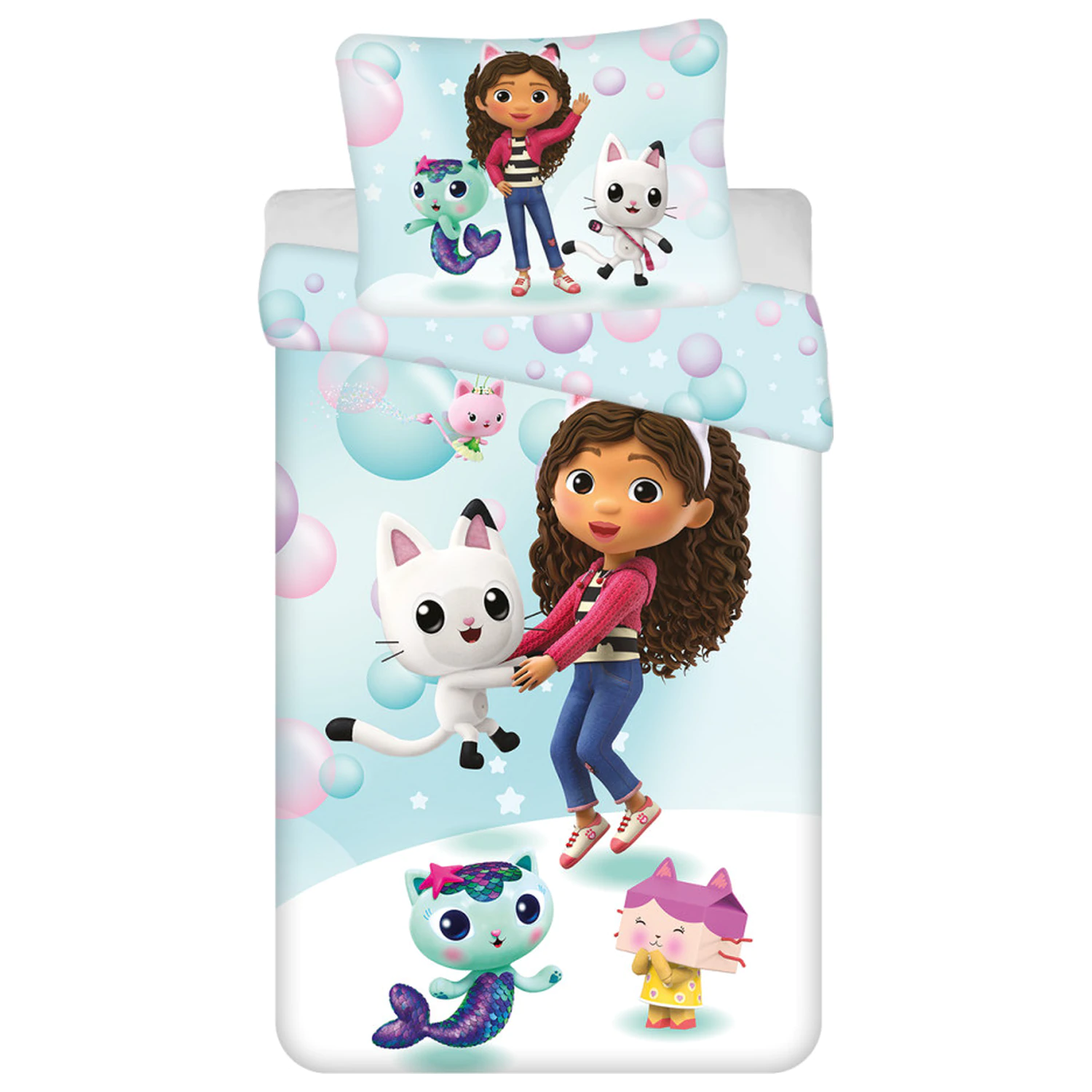 Gabby's Dollhouse Bubbles Mikrofaser Bettbezug 140x200cm, 70x90cm Produktfoto
