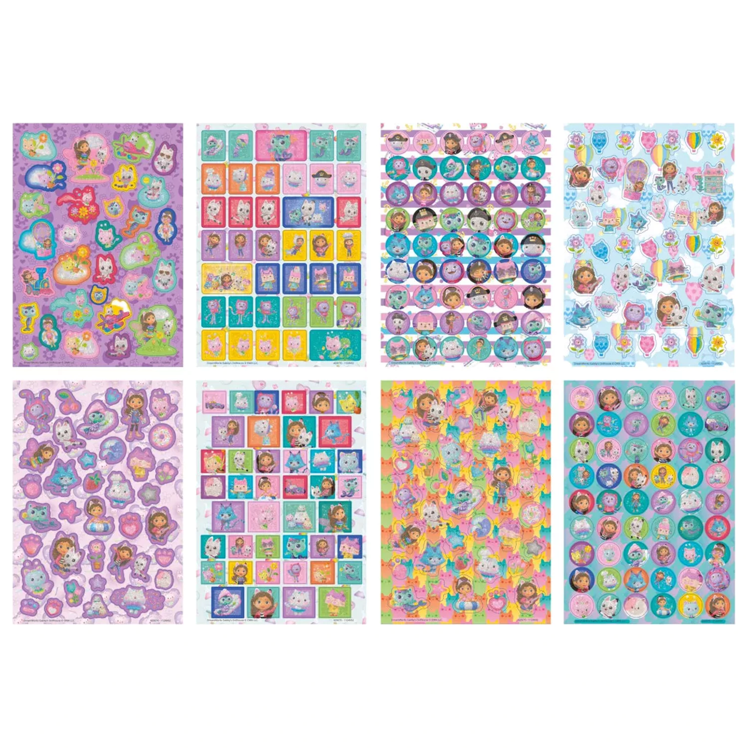 Gabi's Dollhouse Cats Sticker Pack 8 Bögen Produktfoto
