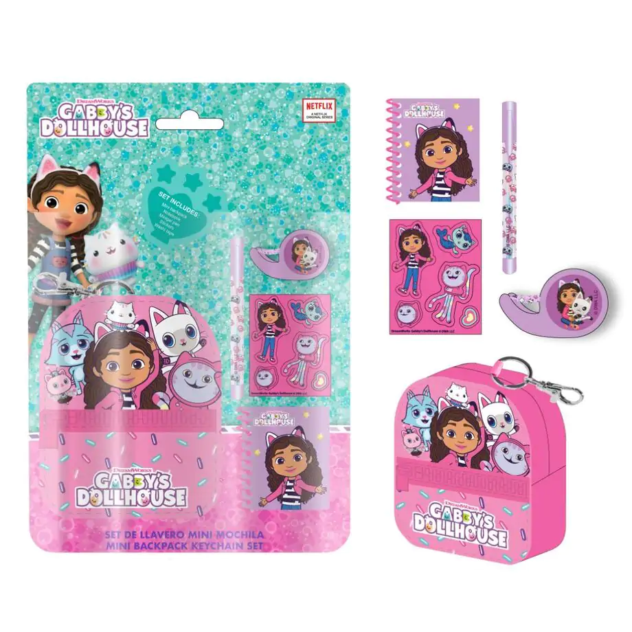 Gabbys Dollhouse Mini-Tasche und Schreibwaren-Set. Produktfoto