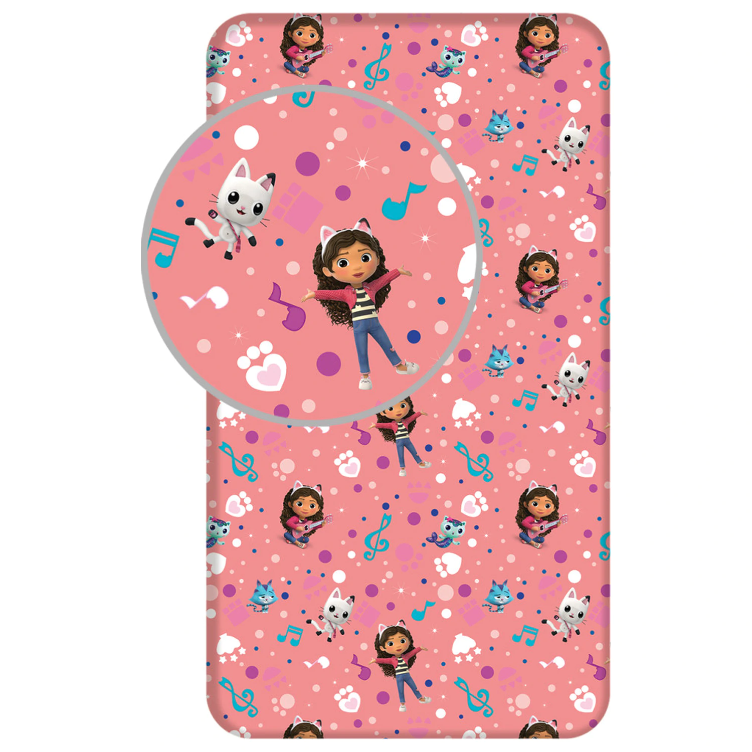 Gabby's Dollhouse Music Spannbettlaken 90x200 cm Produktfoto