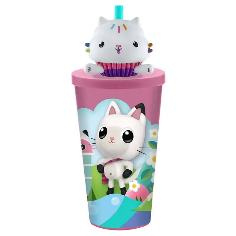 Gabbys Dollhouse Glas und 3D Topper 500ml Produktfoto