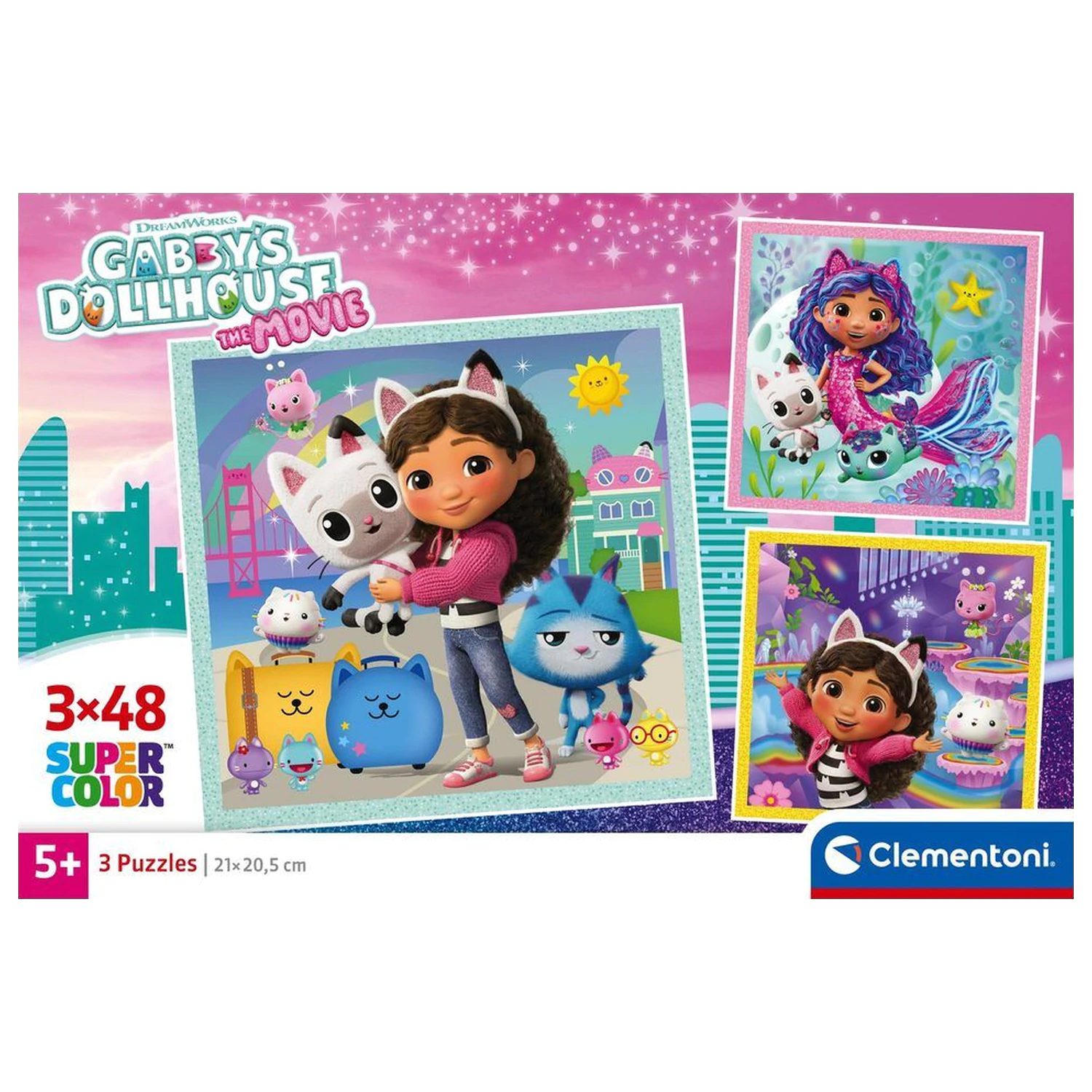 Gabbys Dollhouse Puzzle 3x48 Teile Produktfoto