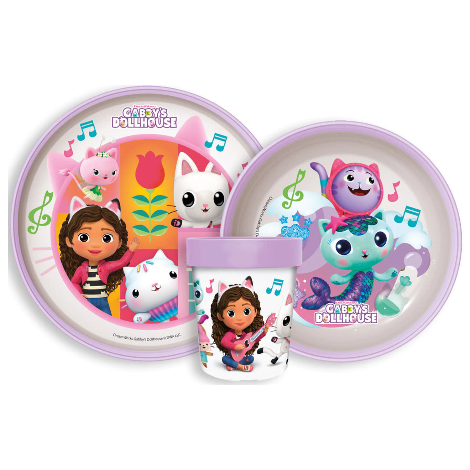 Gabi's Dollhouse Wonderland Rutschfestes Geschirr-Set, Mikroplastik-Set Produktfoto