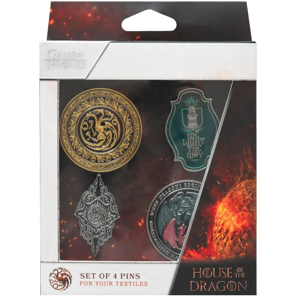 Game of Thrones House of the Dragon 4er Anstecknadel Set Produktfoto