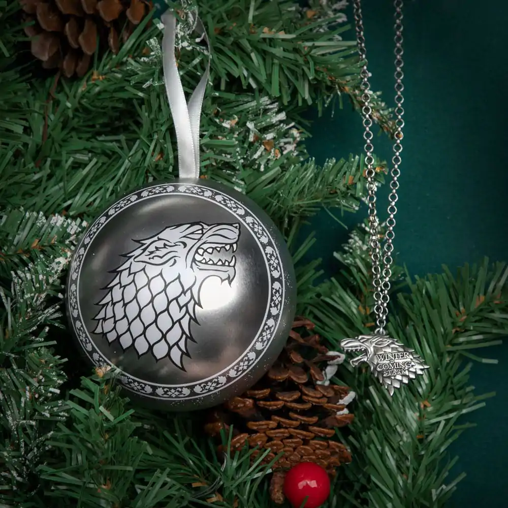 Game of Thrones Christbaumschmuck mit Halskette Stark Produktfoto