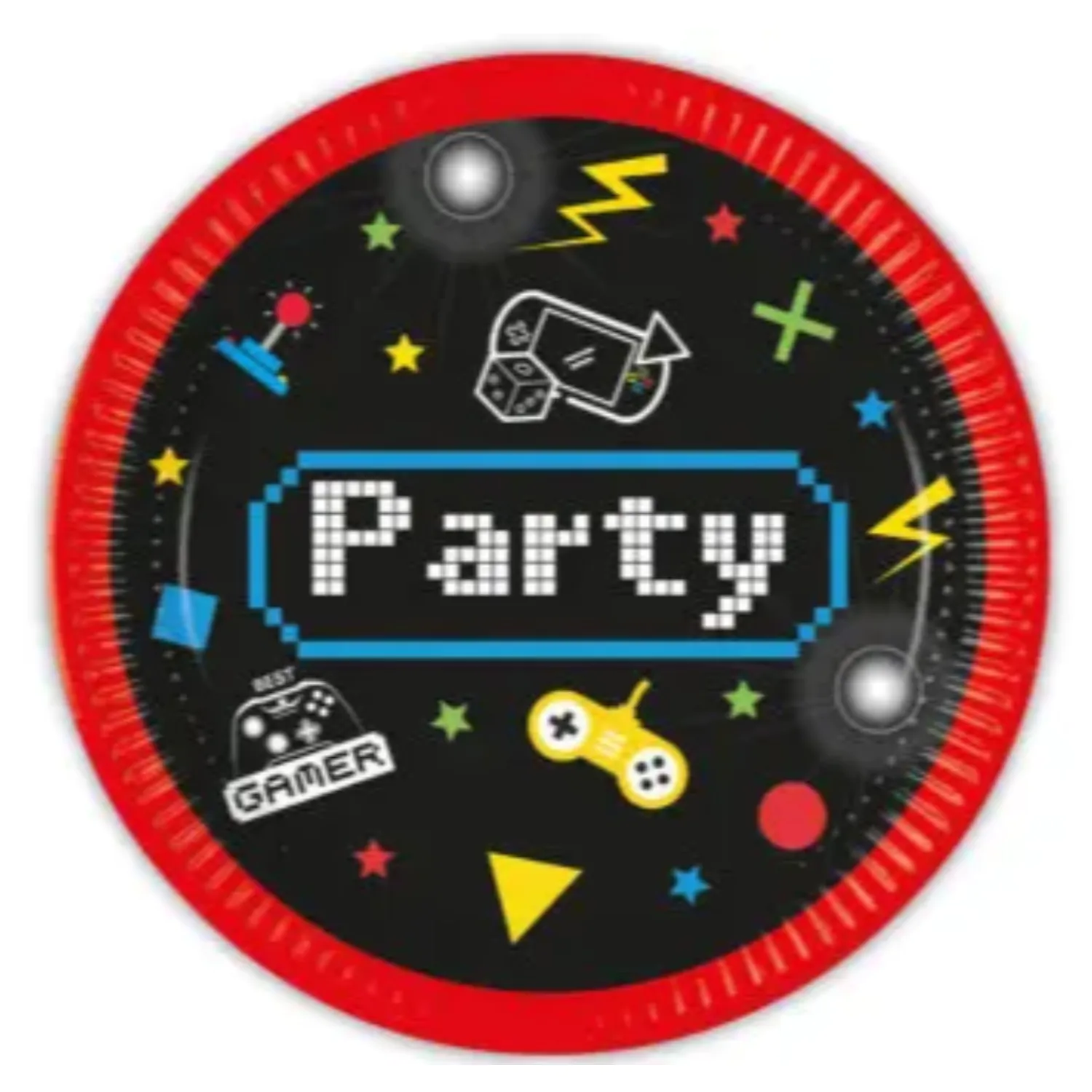 Gaming Party Papierteller 8 Stück 23 cm FSC Produktfoto