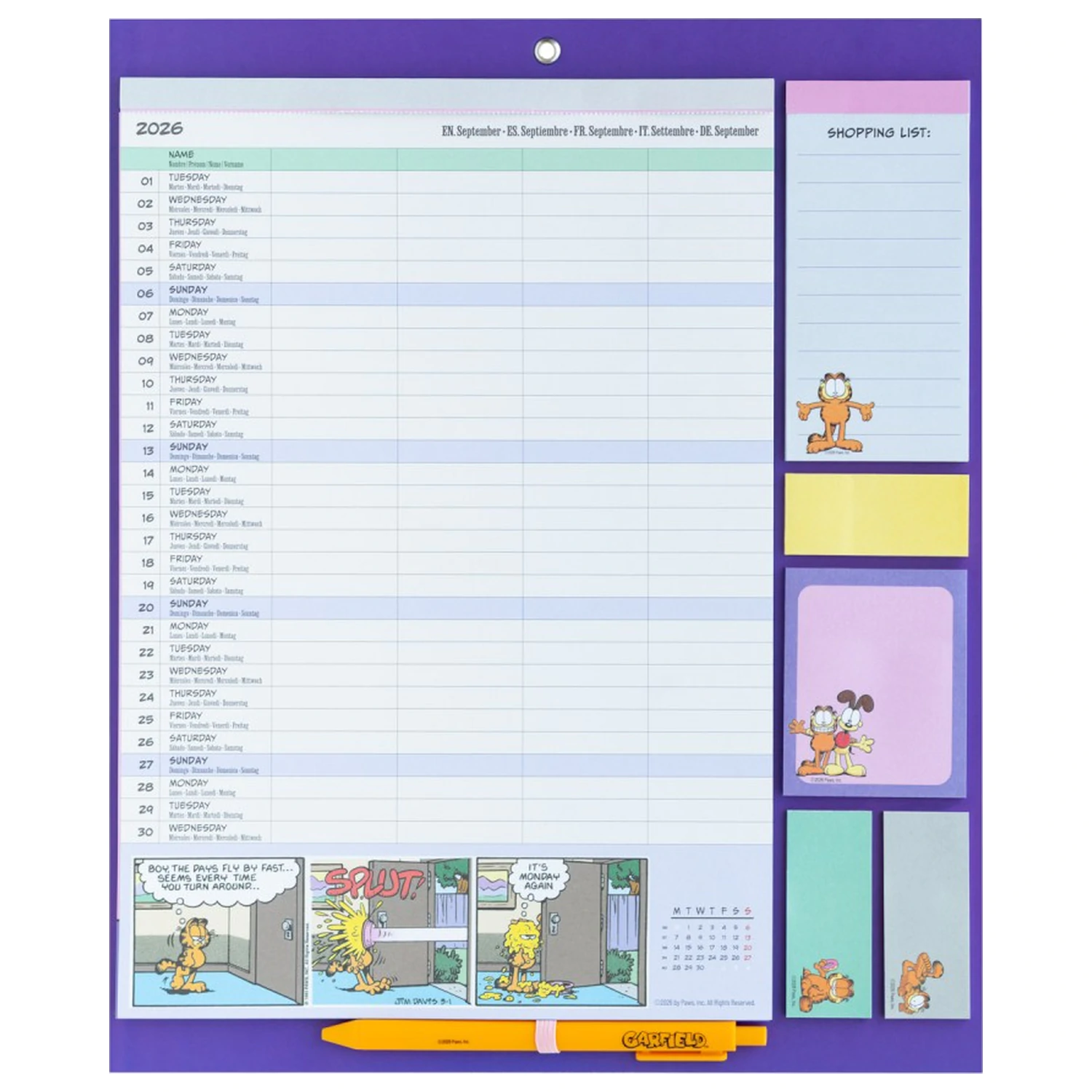 Garfield Magnetplaner 2026/27 30 x 35 cm Produktfoto