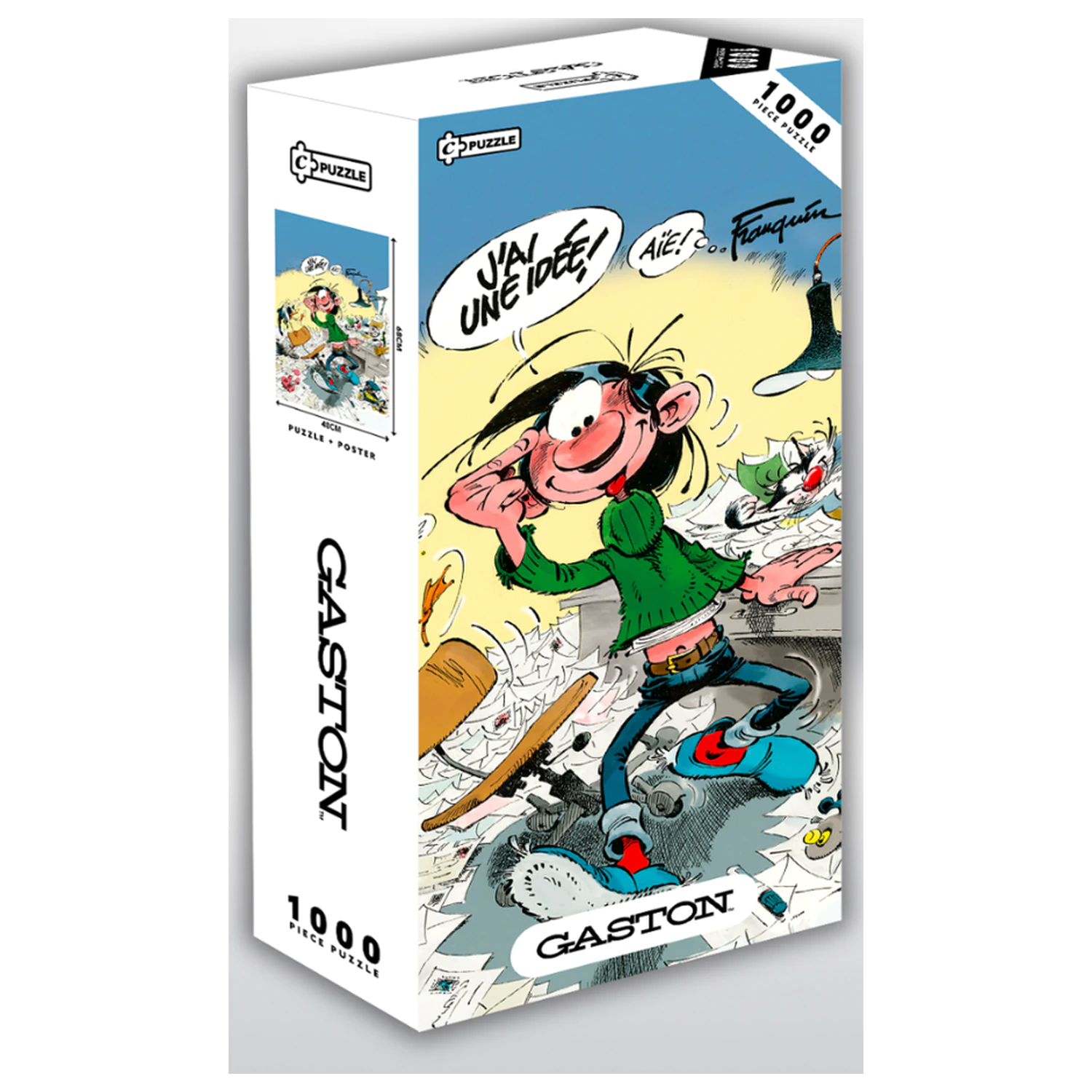 Gaston Lagaffe - J'ai une idée Poster + Puzzle 1000 Teile Produktfoto