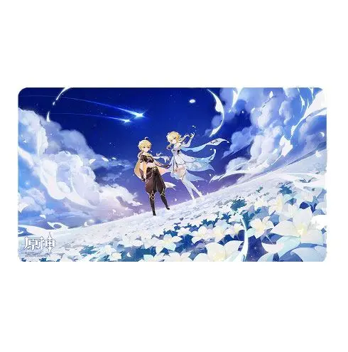 Genshin Impact Twin Stars on Floral Sea Mousepad Traveler - Aether & Lumine 70 x 40 cm Produktfoto