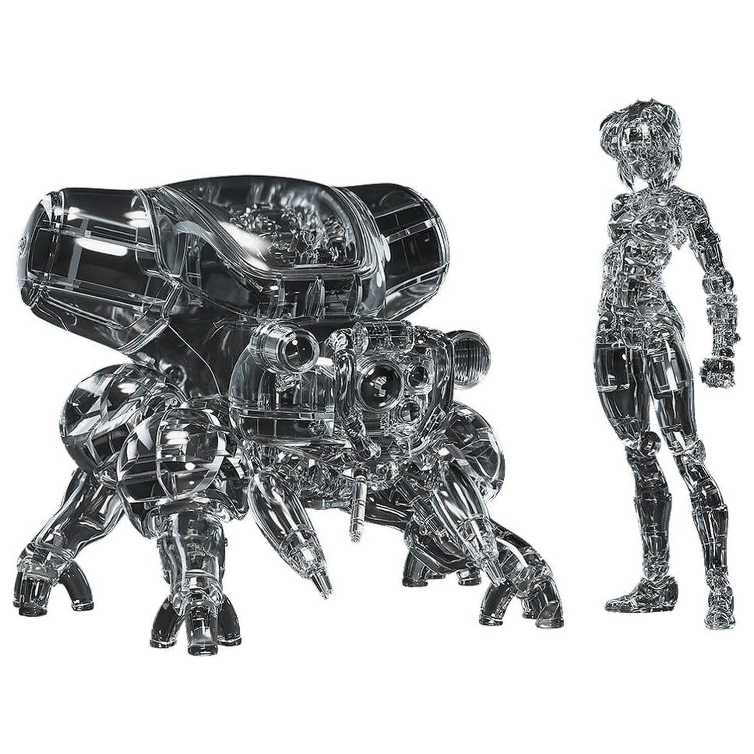 Ghost in the Shell PLAMAX minimum factory Plastik Modellbausatz Motoko Kusanagi with Fuchikoma: Thermoptic Camouflage Ver. 8 cm Produktfoto