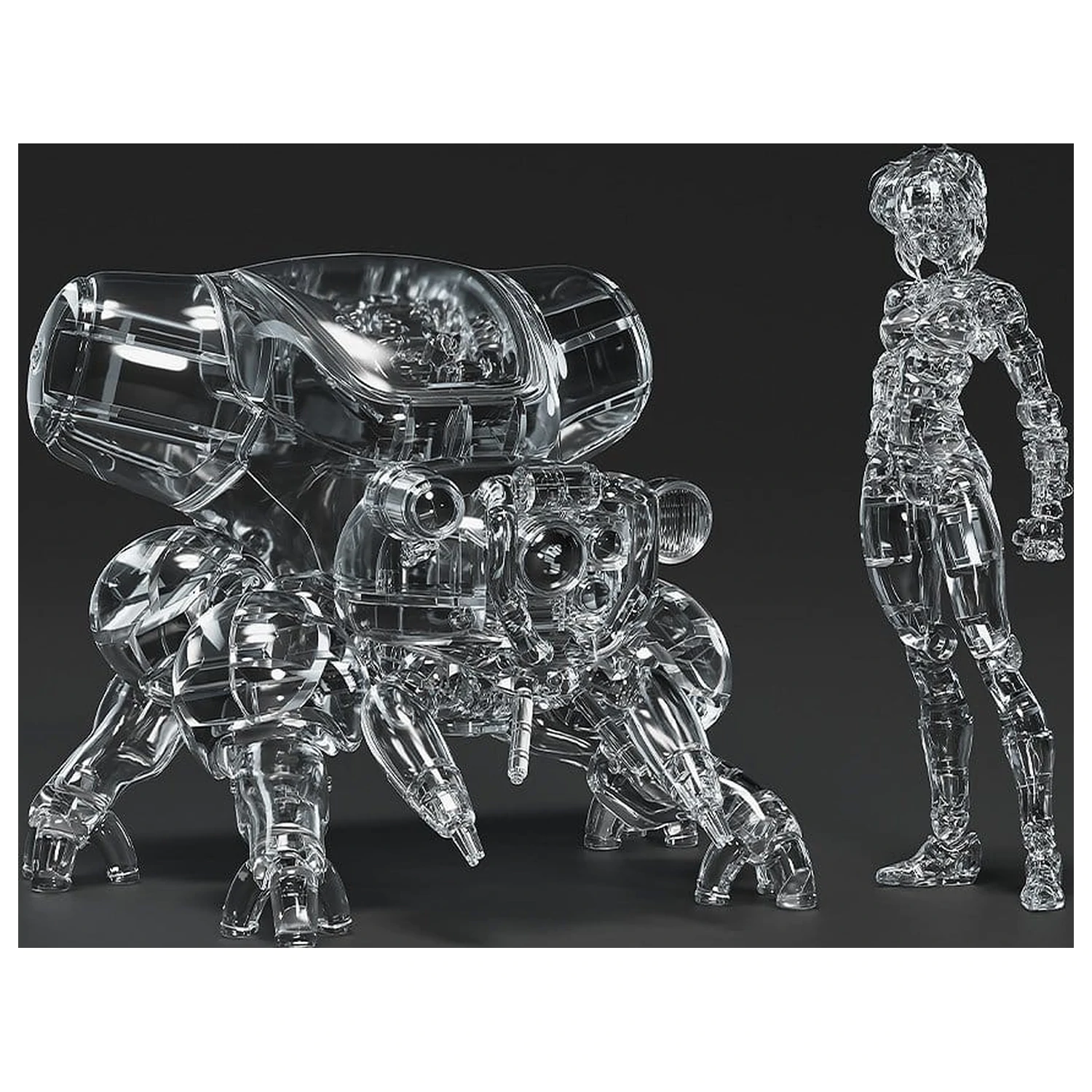 Ghost in the Shell PLAMAX minimum factory Plastik Modellbausatz Motoko Kusanagi with Fuchikoma: Thermoptic Camouflage Ver. 8 cm Produktfoto