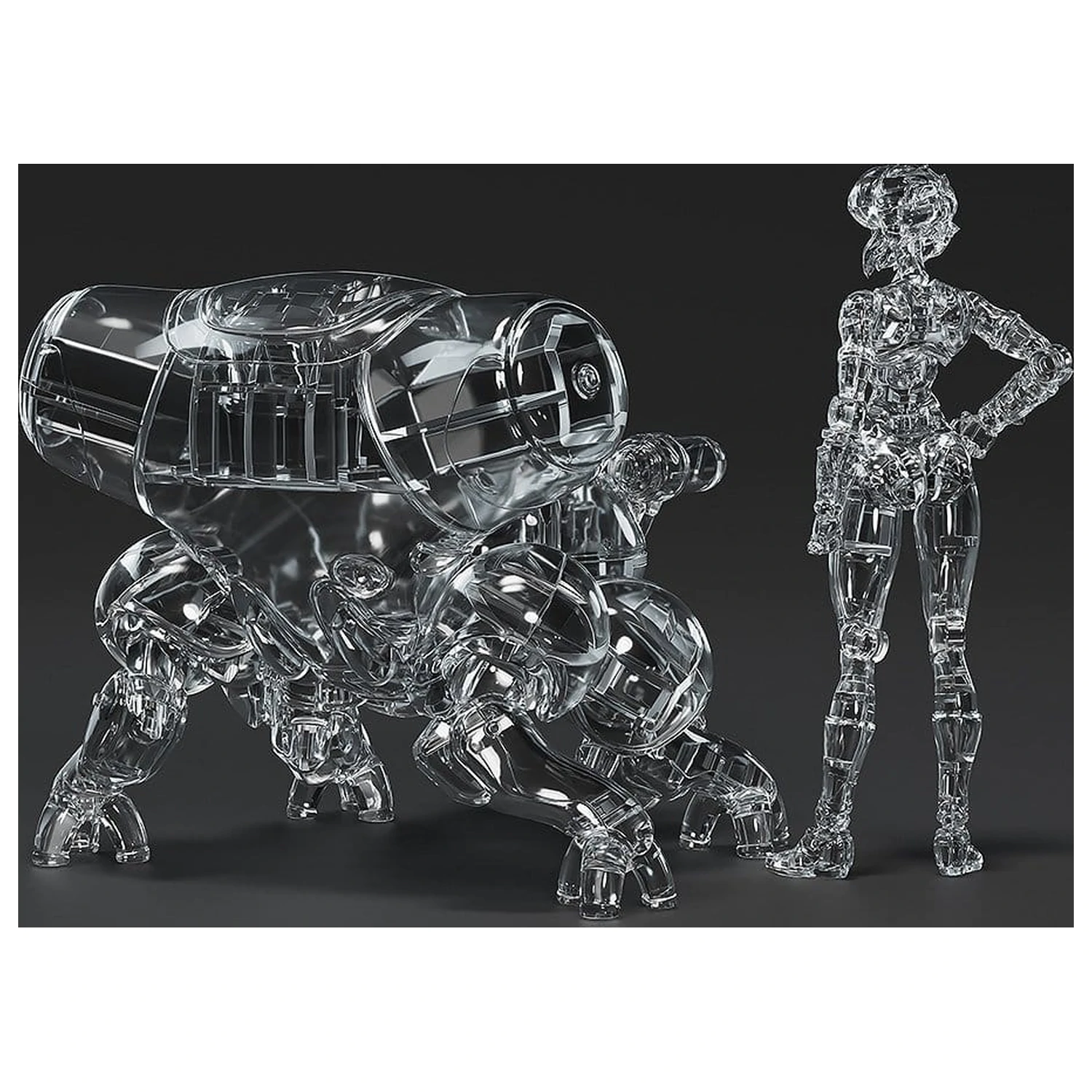 Ghost in the Shell PLAMAX minimum factory Plastik Modellbausatz Motoko Kusanagi with Fuchikoma: Thermoptic Camouflage Ver. 8 cm Produktfoto